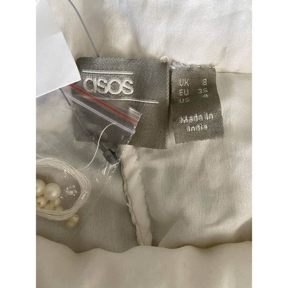 ASOS Edition Embellished Pearl Ivory Midi Skirt UK 8 US 4 NWT - Picture 7 of 10